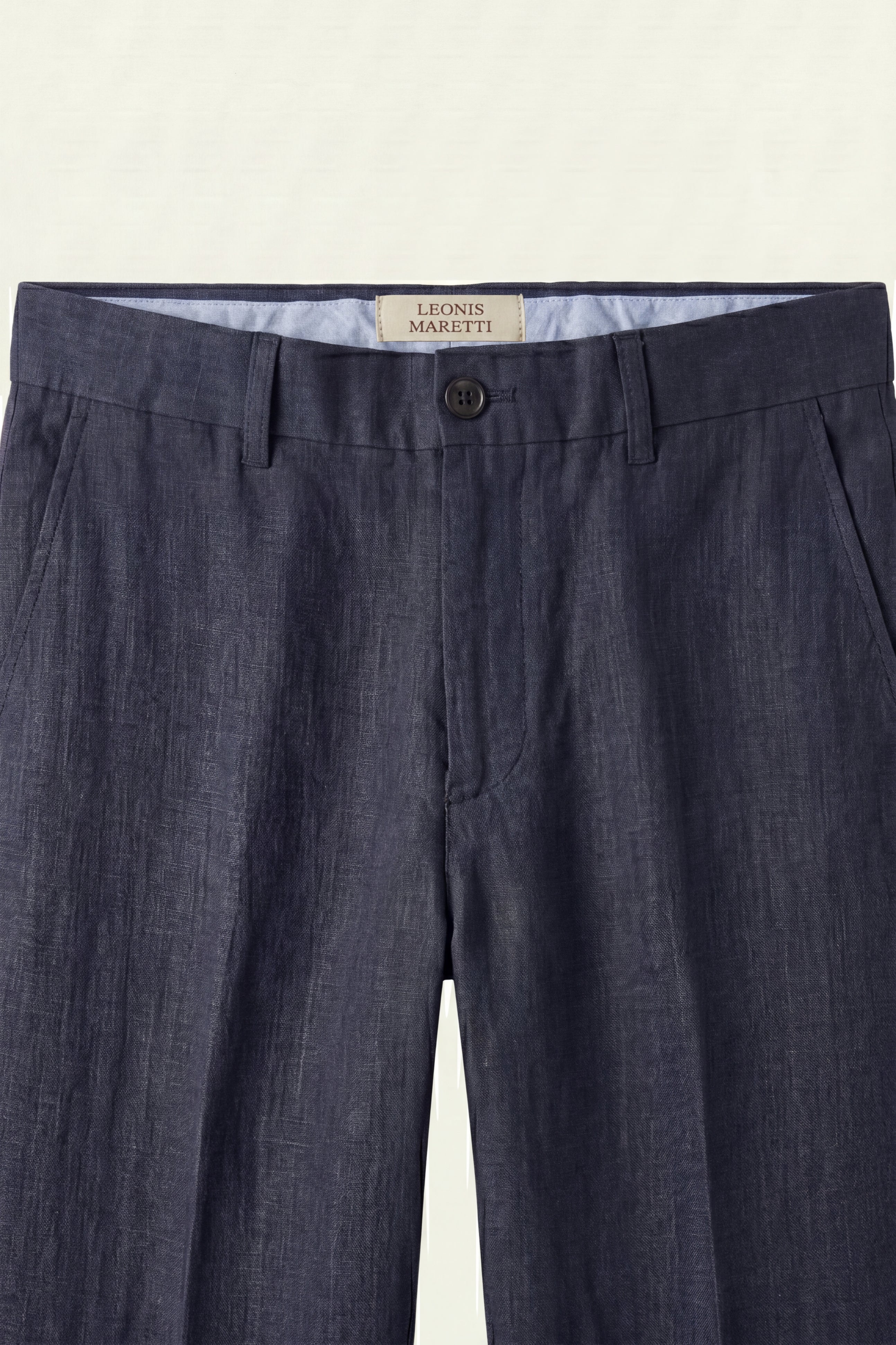 Cortona Linen Straight Trousers Navy