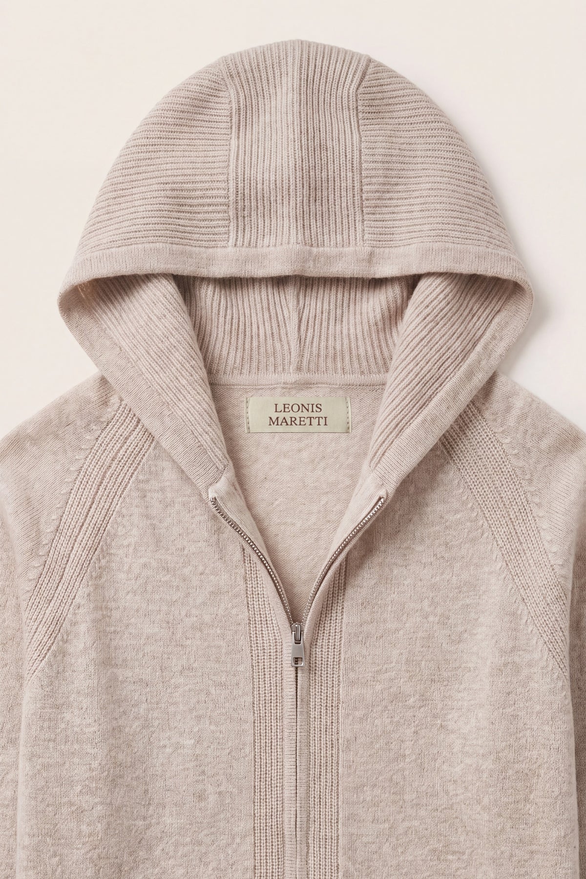 Fermo Cashmere Zipped Hoodie Beige