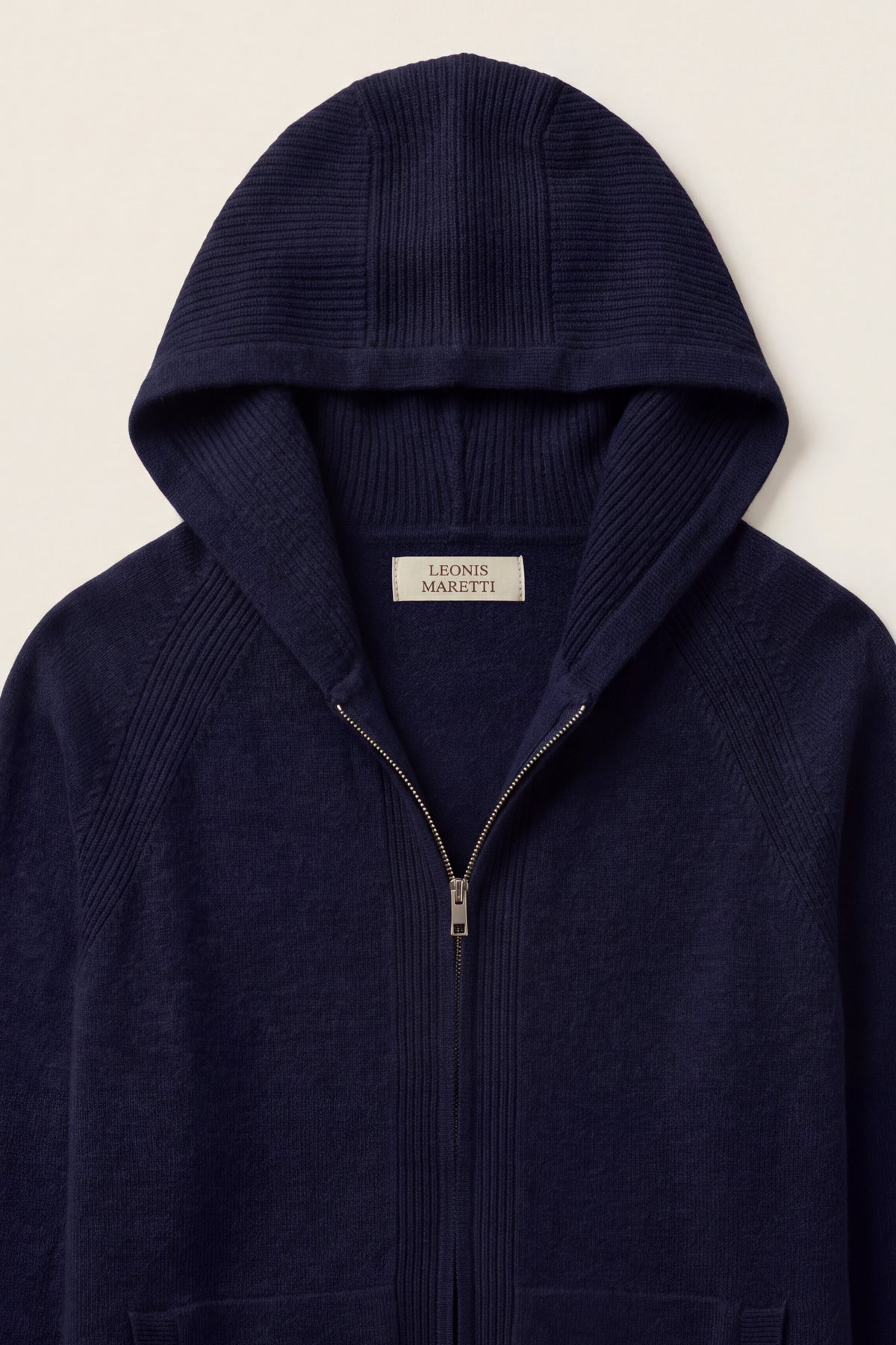 Fermo Cashmere Zipped Hoodie Navy