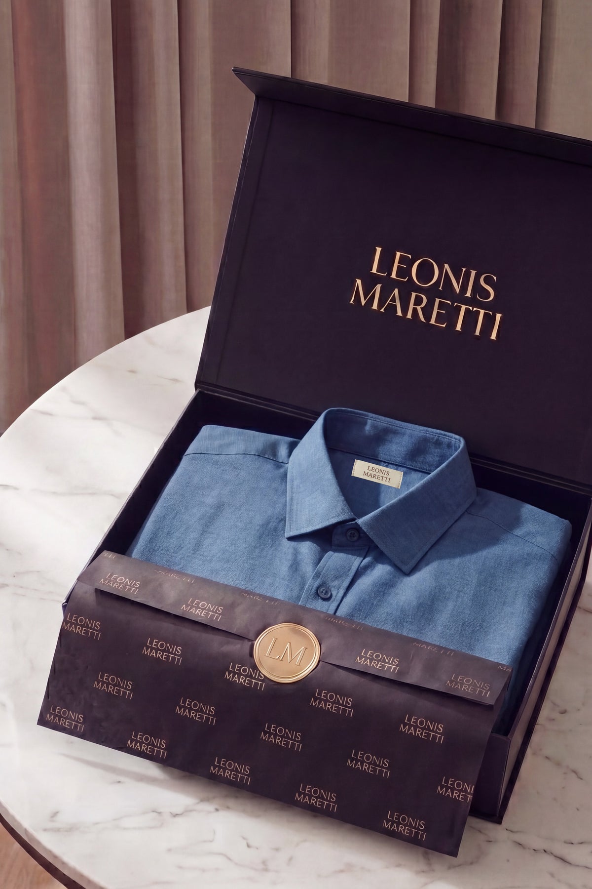 Ragusa Cotton Dress Shirt Denim Blue