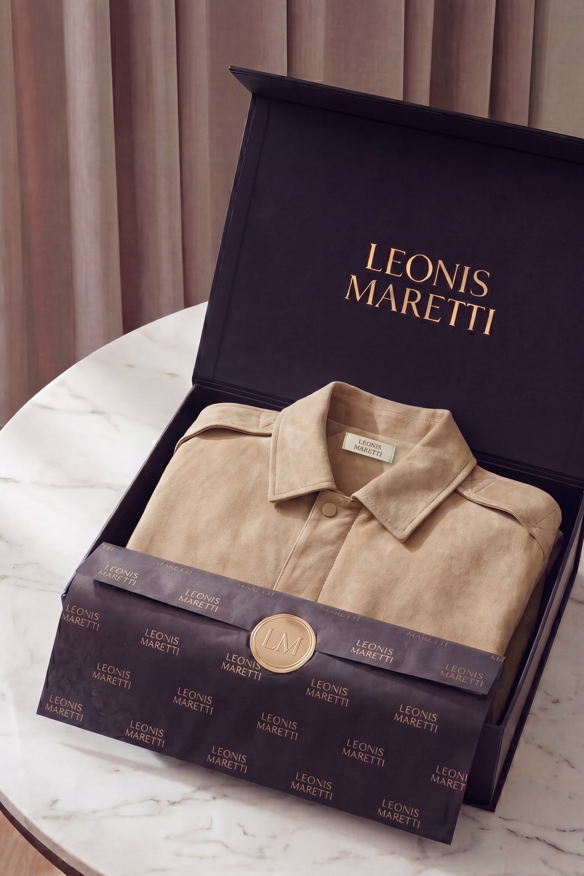 Leonis Suede Jacket Beige