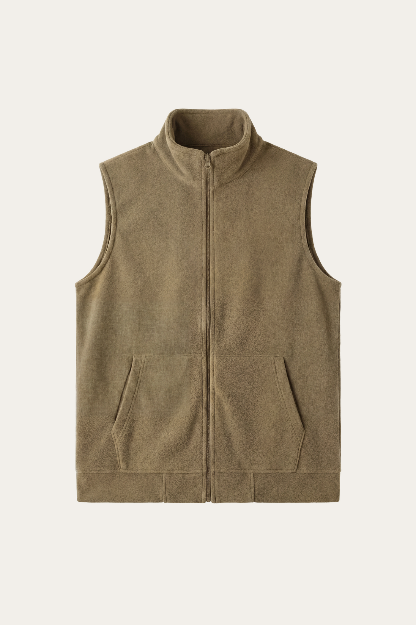 Bormio Zip Fleece Vest Khaki