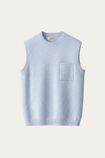 Nerio Extra-Fine Crew Vest Light Blue