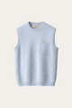 Nerio Extra-Fine Crew Vest Light Blue