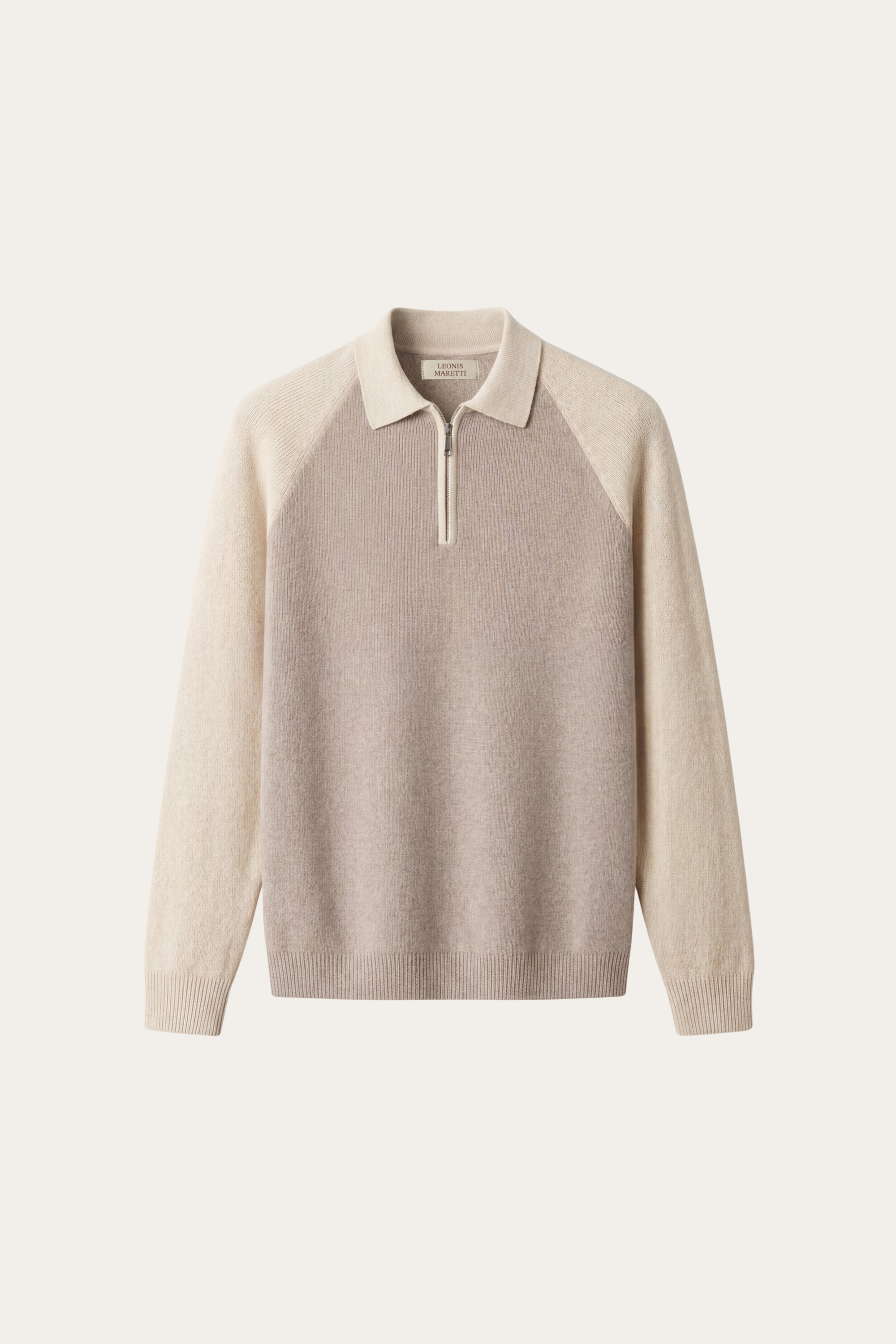 Raffaello Two-Tone Zip Polo Ivory