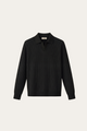 Leonardo Ribbed Knit Polo Black