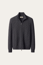Massimo Zip Cardigan Dark Grey
