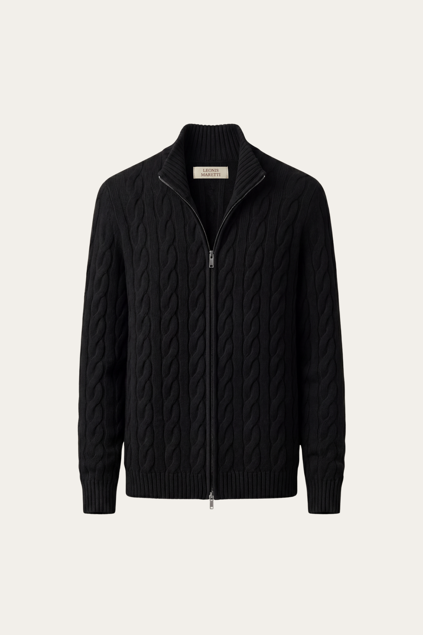 Massimo Zip Cardigan Black