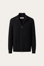 Massimo Zip Cardigan Black