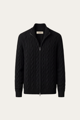 Massimo Zip Cardigan Black