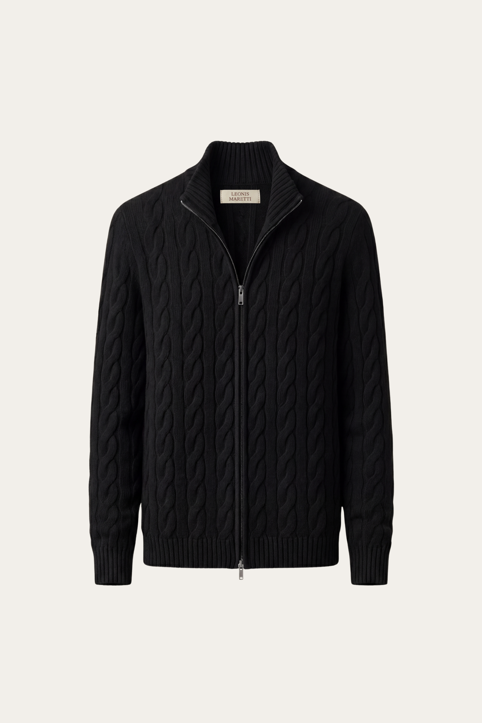 Massimo Zip Cardigan Black