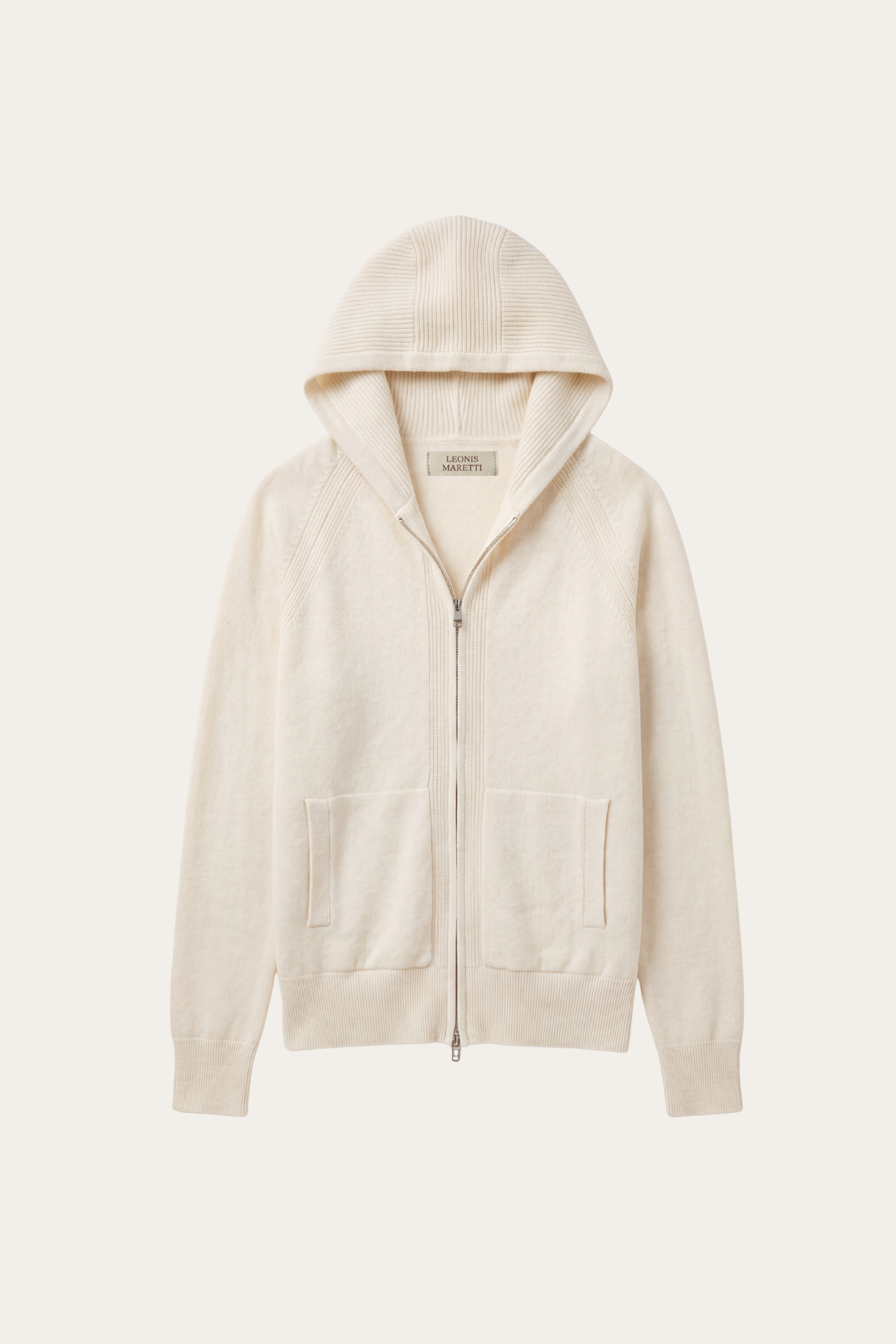 Fermo Cashmere Zipped Hoodie Cream
