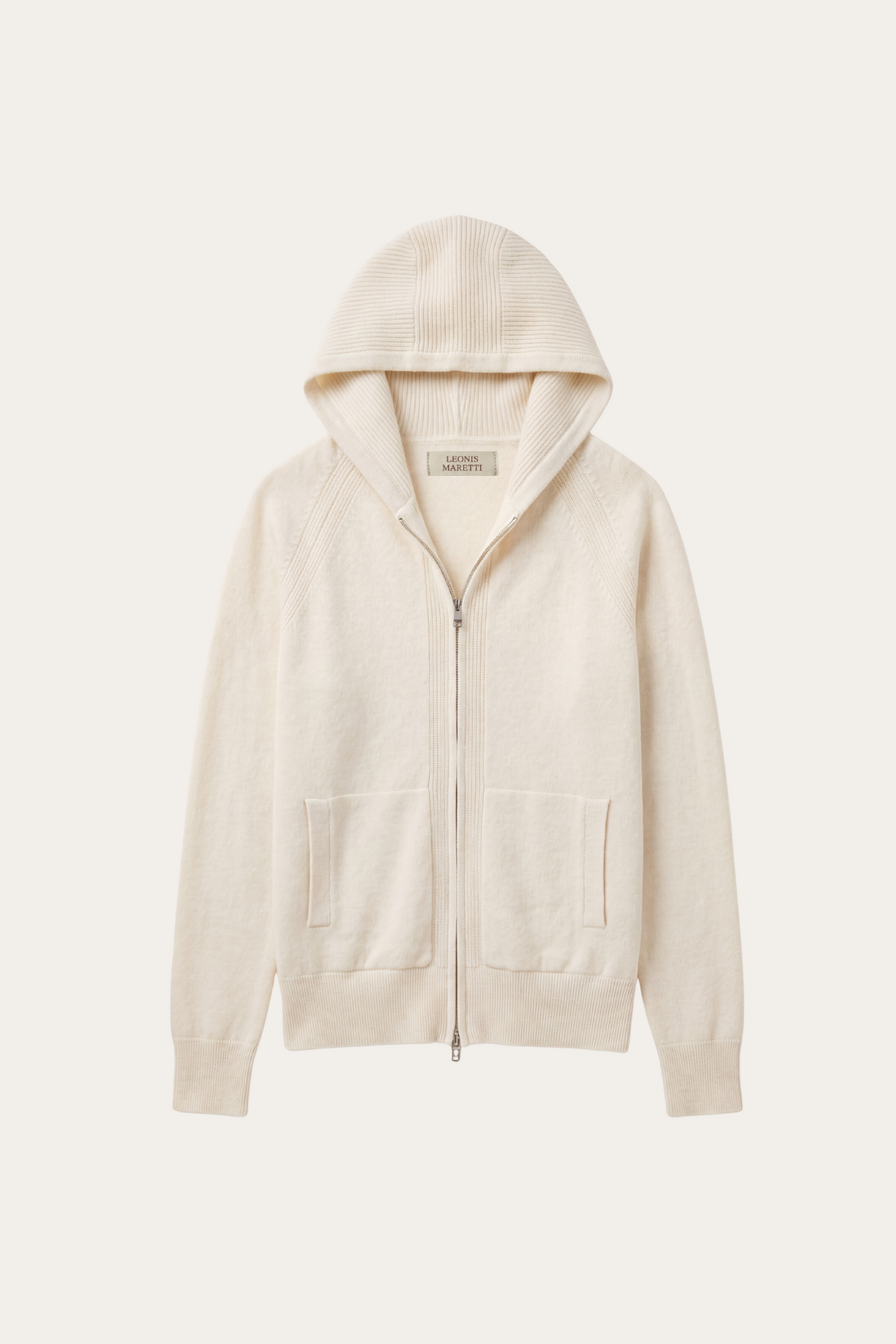Fermo Cashmere Zipped Hoodie Cream