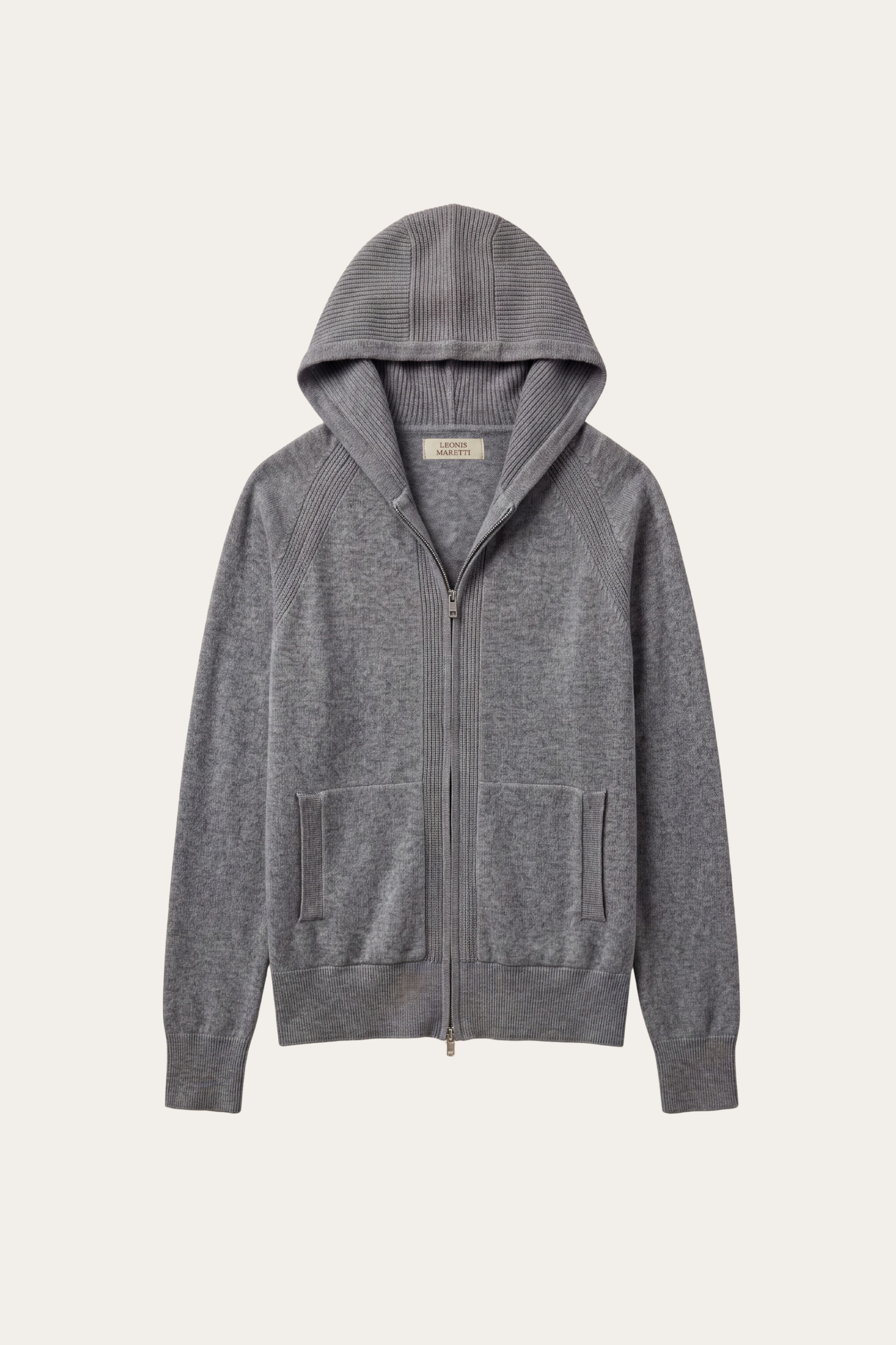 Fermo Cashmere Zipped Hoodie Grey