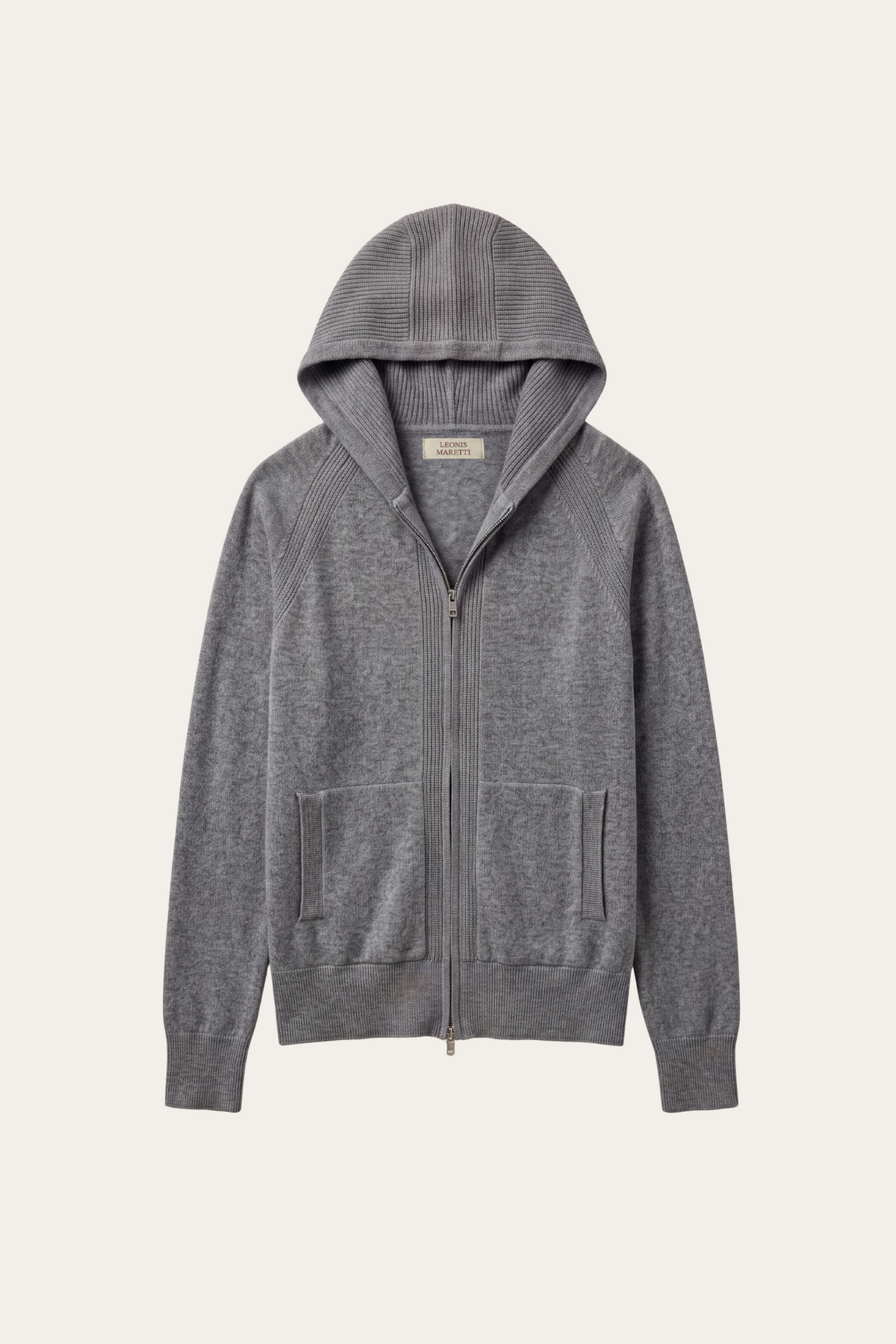 Fermo Cashmere Zipped Hoodie Grey