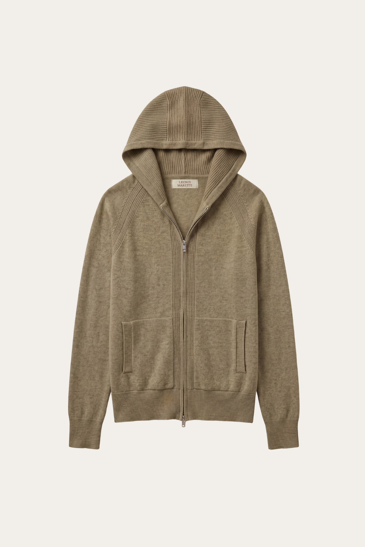 Fermo Cashmere Zipped Hoodie Olive
