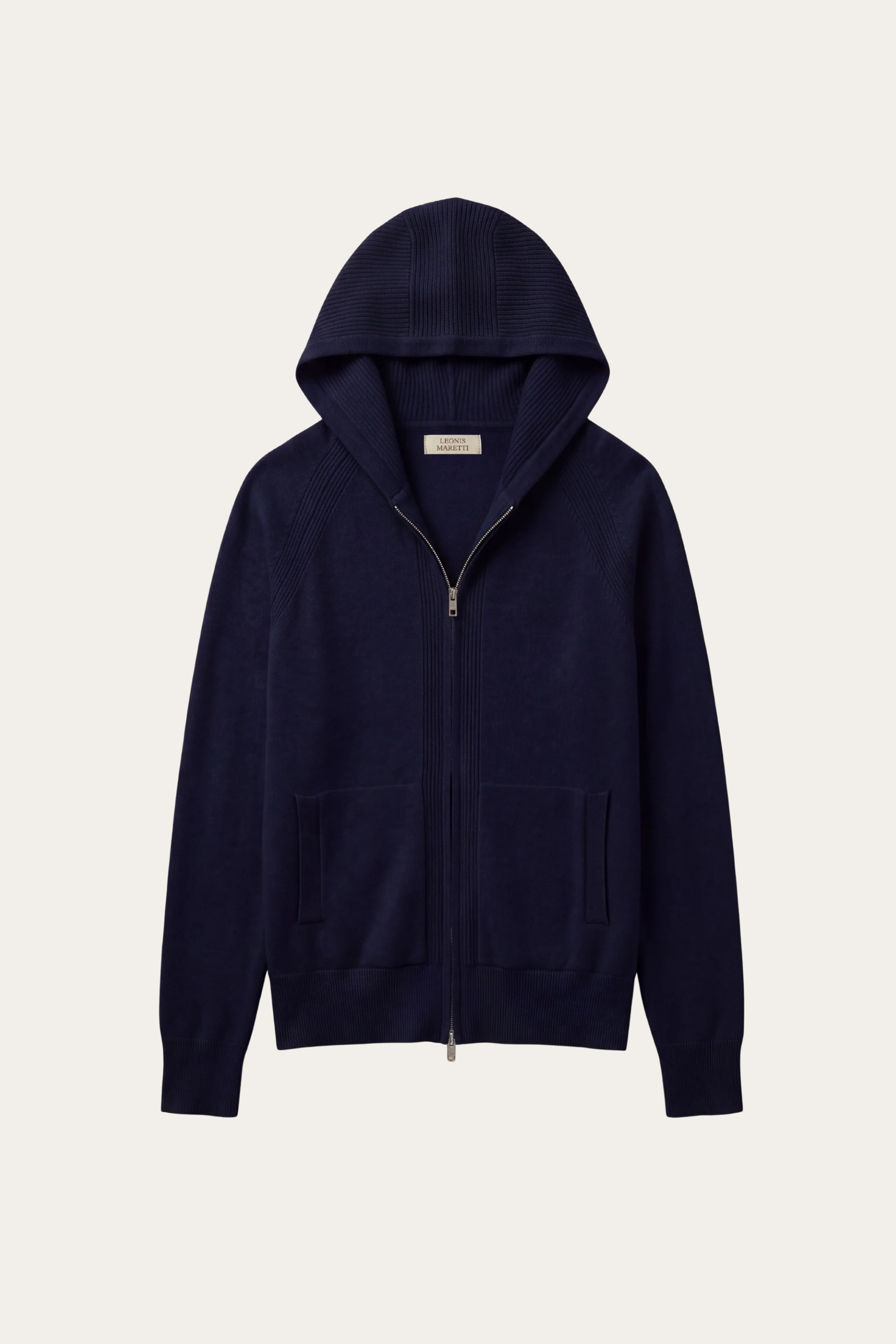 Fermo Cashmere Zipped Hoodie Navy
