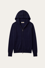 Fermo Cashmere Zipped Hoodie Navy