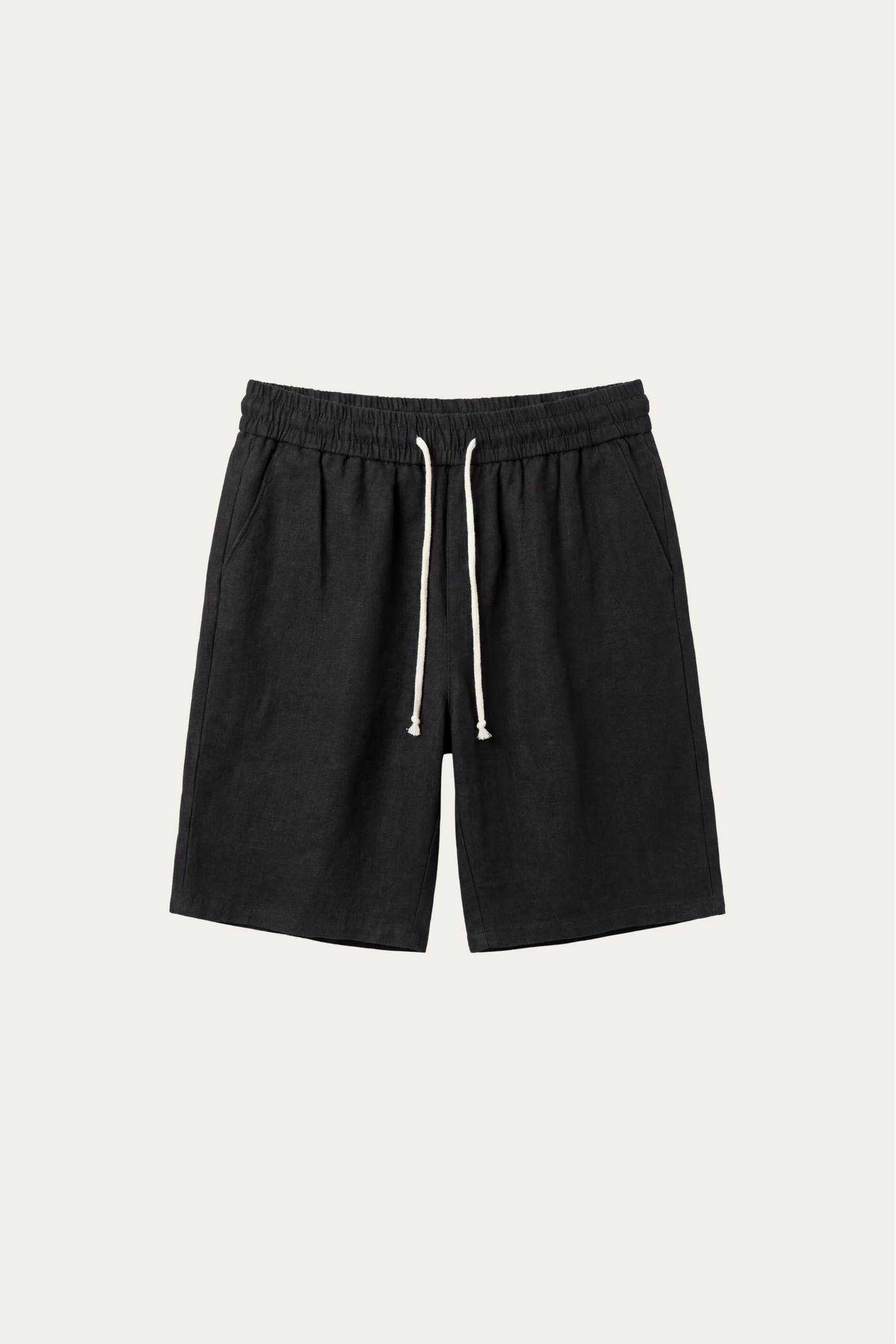 Lecce Linen Drawstring Shorts Black