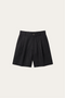 Orvieto Linen Pleated Shorts Black
