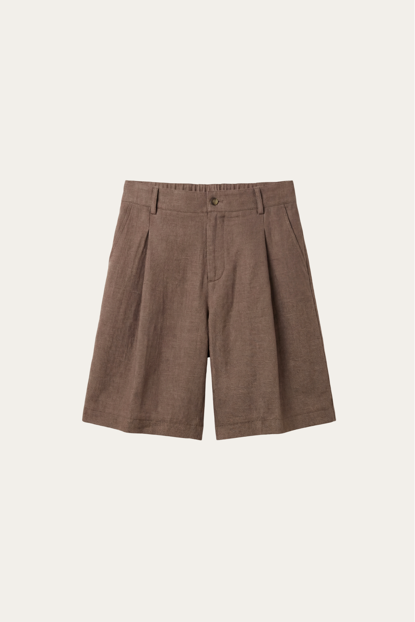 Orvieto Linen Pleated Shorts Brown