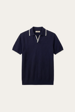 Rivoro Knitted Polo Navy