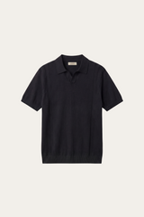 Lucera Structured Knit Polo Black