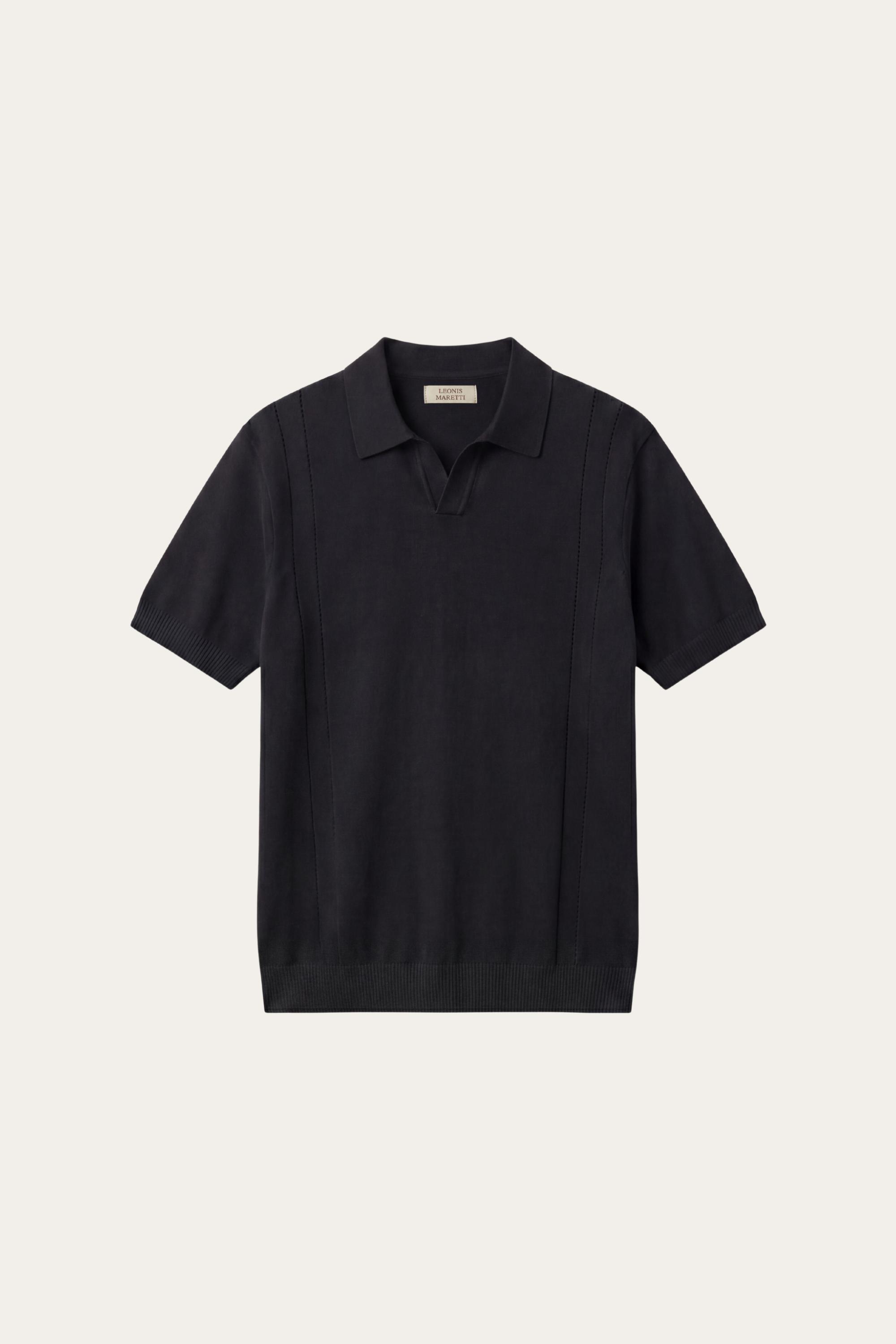 Lucera Structured Knit Polo Black