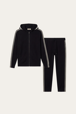 Giancarlo Hooded Zip Set Black