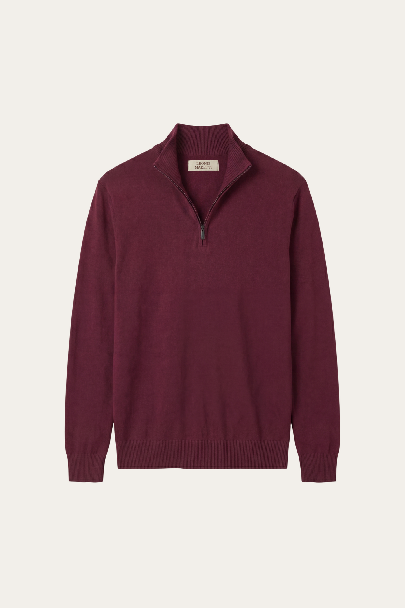 Arlino Quarter Zip Knit Wine Red