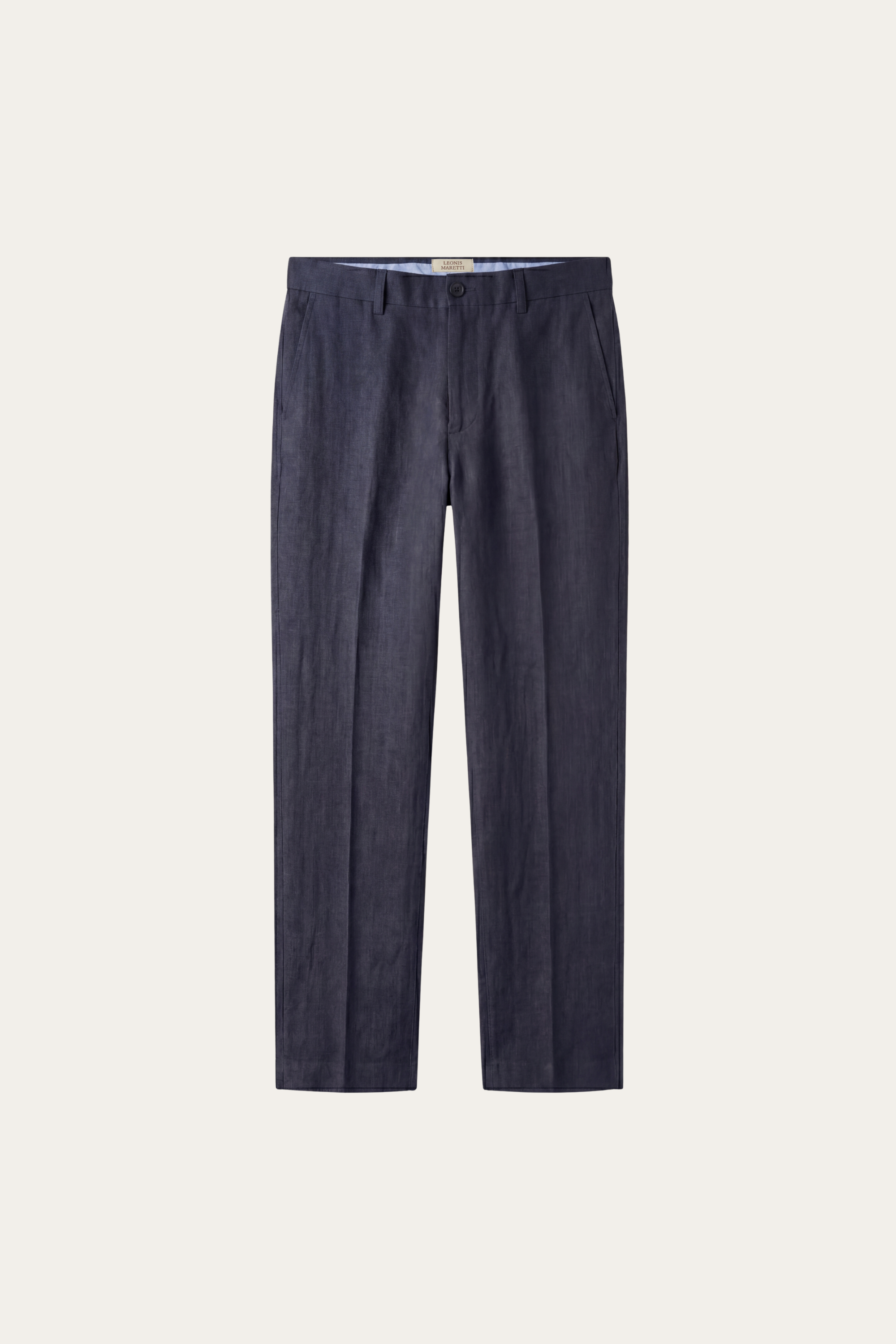 Cortona Linen Straight Trousers Navy