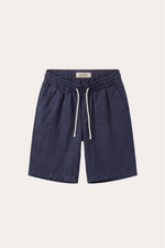 Lecce Linen Drawstring Shorts Navy
