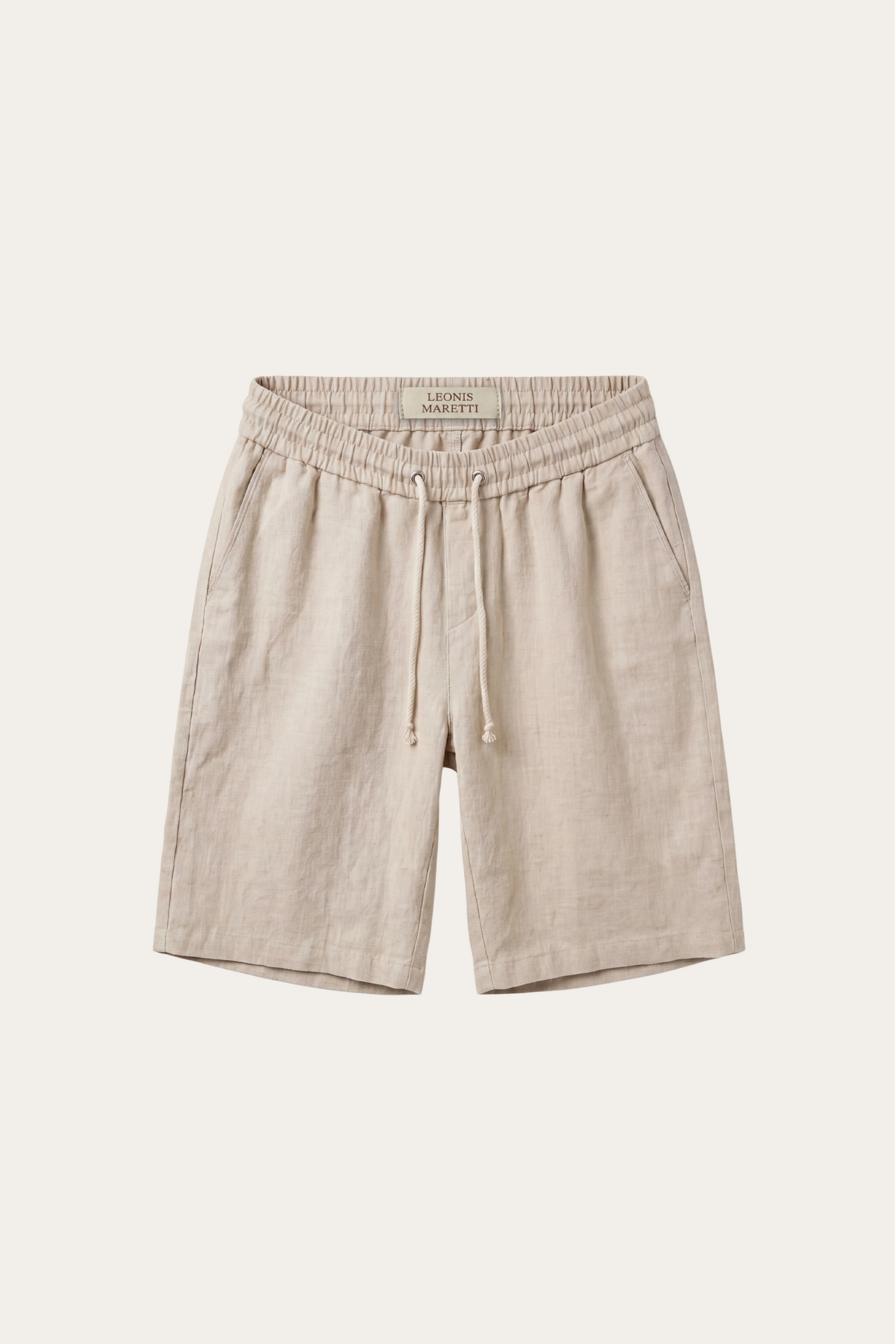 Lecce Linen Drawstring Shorts Beige