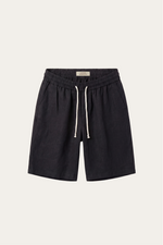 Lecce Linen Drawstring Shorts Black