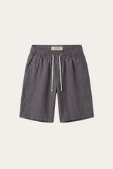 Lecce Linen Drawstring Shorts Dark Grey