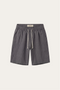 Lecce Linen Drawstring Shorts Dark Grey