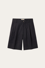 Orvieto Linen Pleated Shorts Black