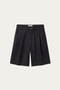 Orvieto Linen Pleated Shorts Black