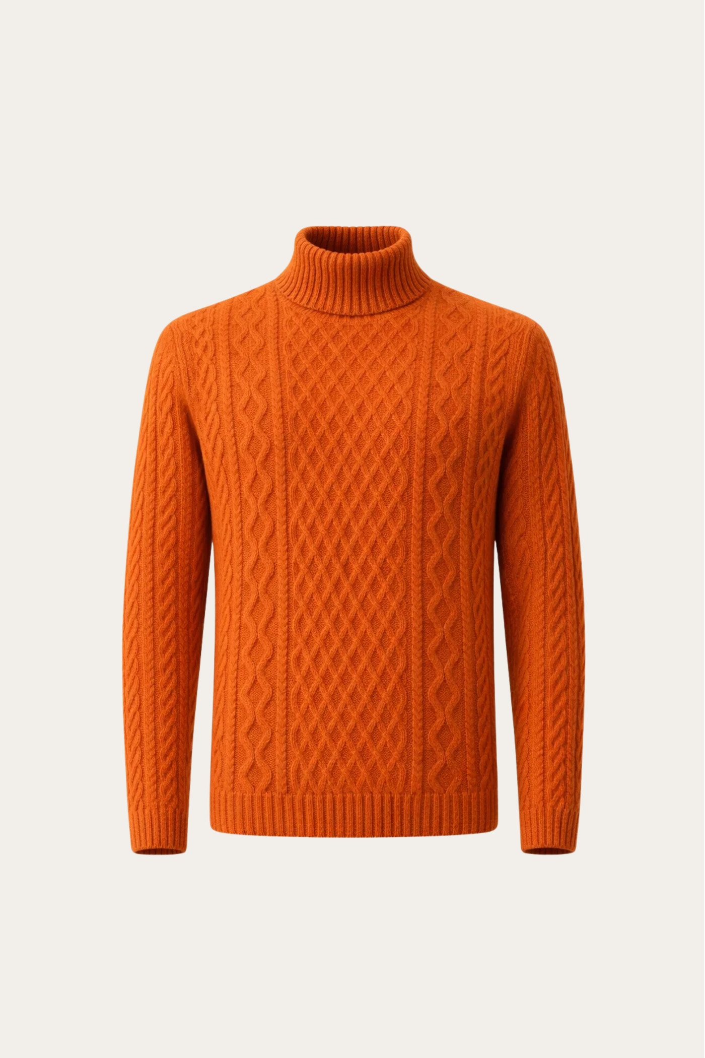 Giuseppe Merino Cable Turtleneck Orange