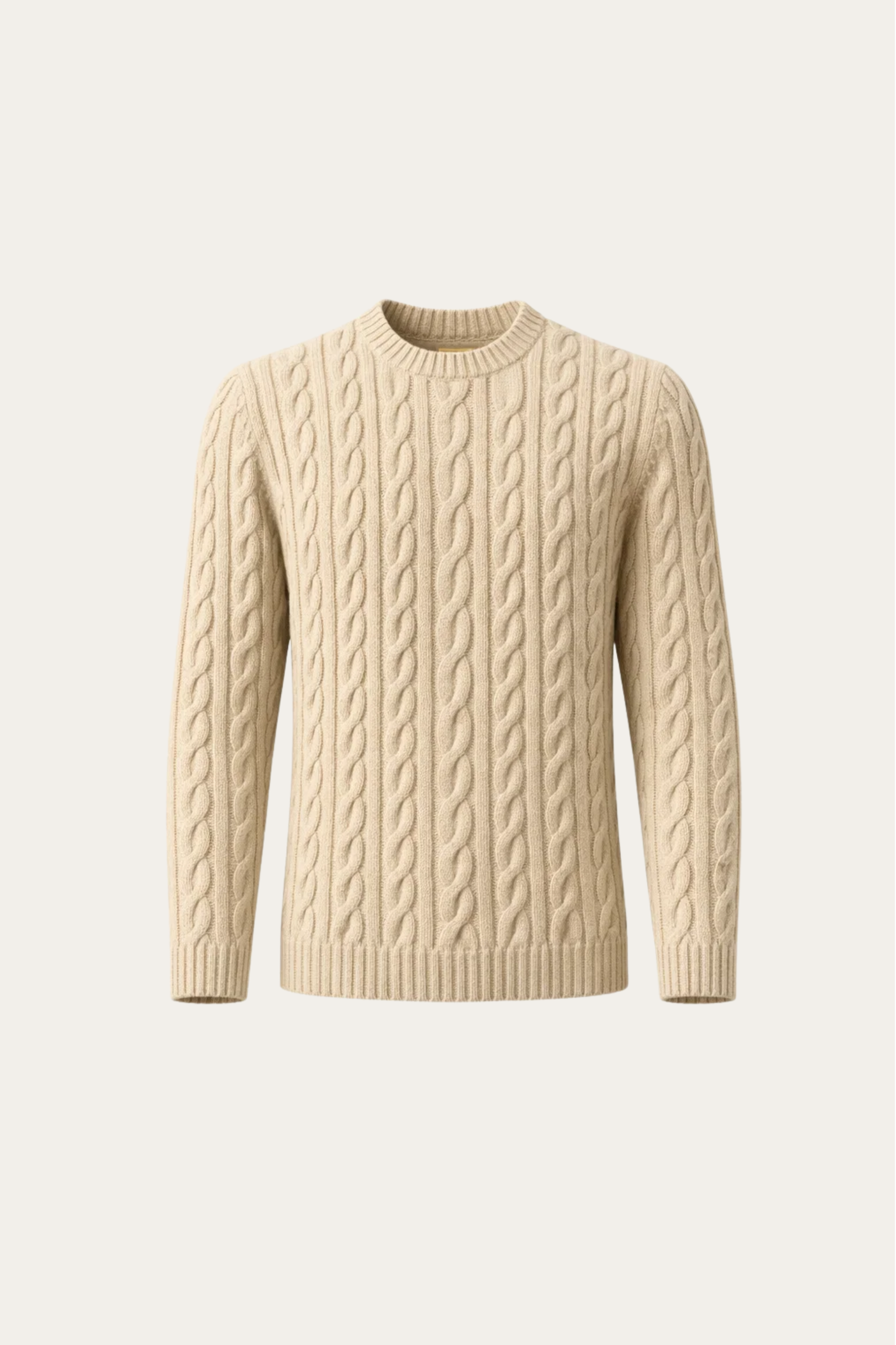 Giacomo Merino Cable Knit Beige