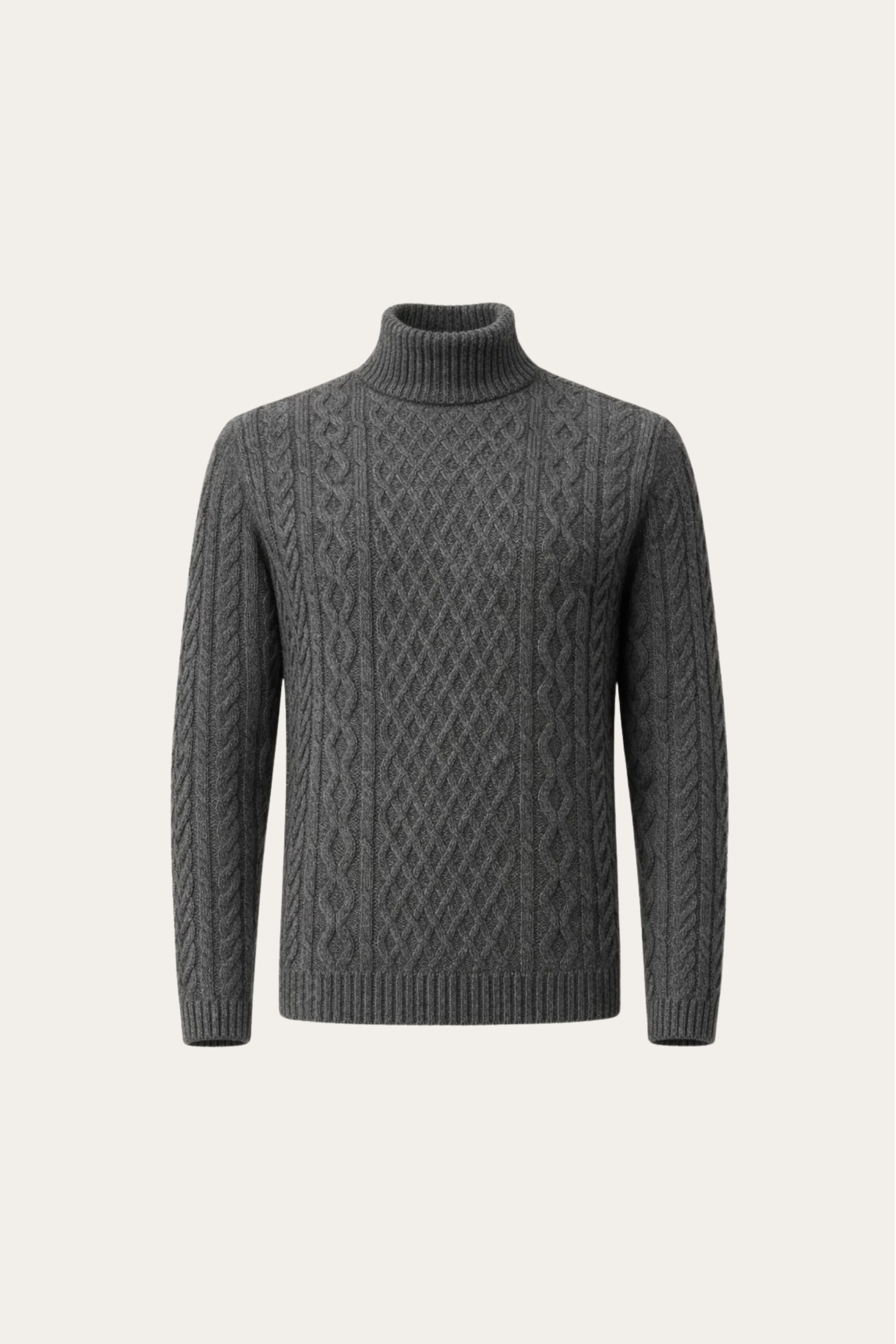 Giuseppe Merino Cable Turtleneck Dark Grey