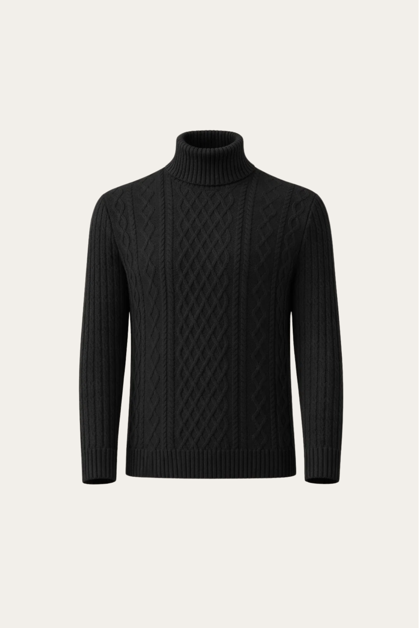 Giuseppe Merino Cable Turtleneck Black