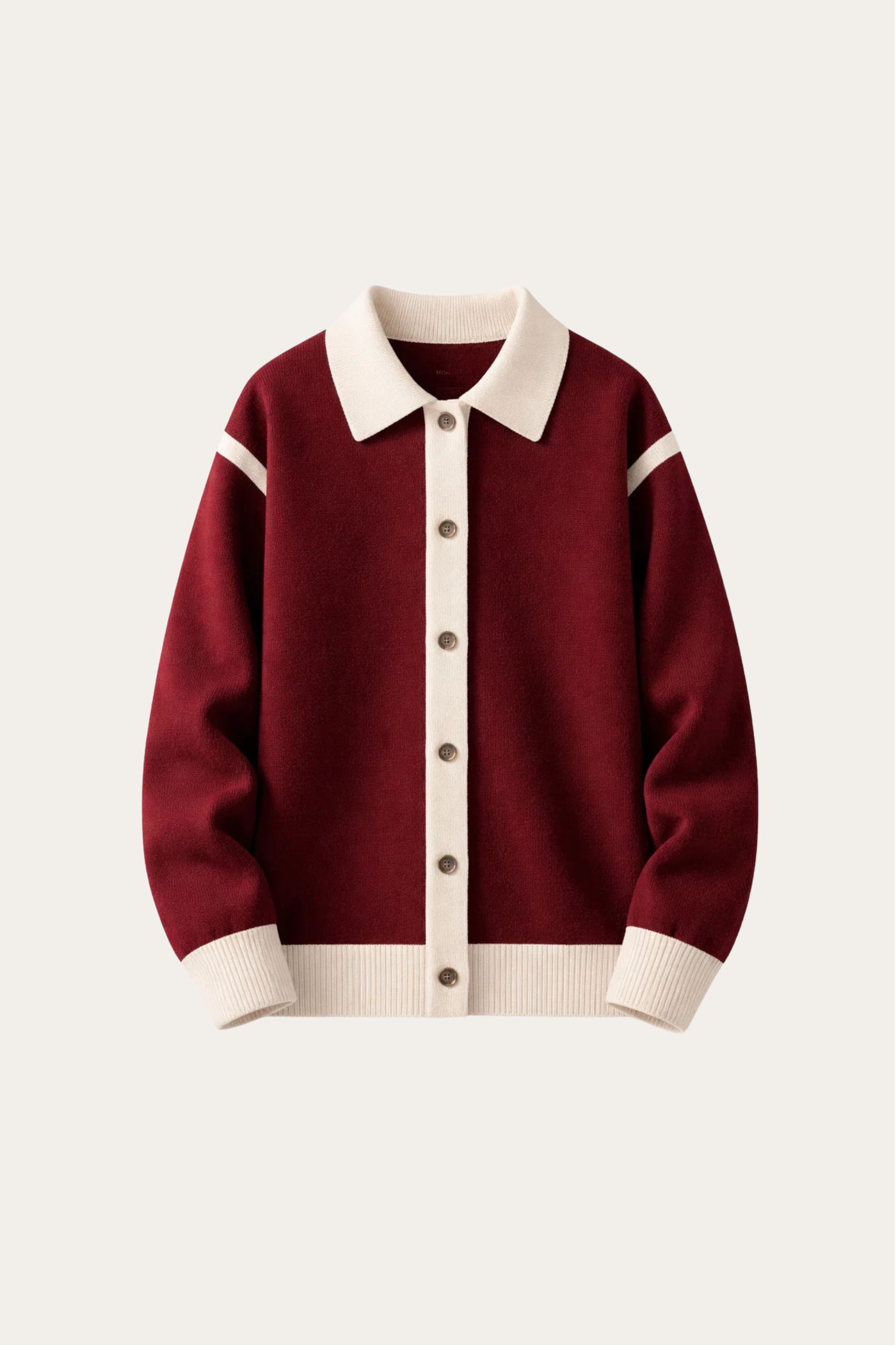 Emanuele Alpaca Knit Cardigan Burgundy