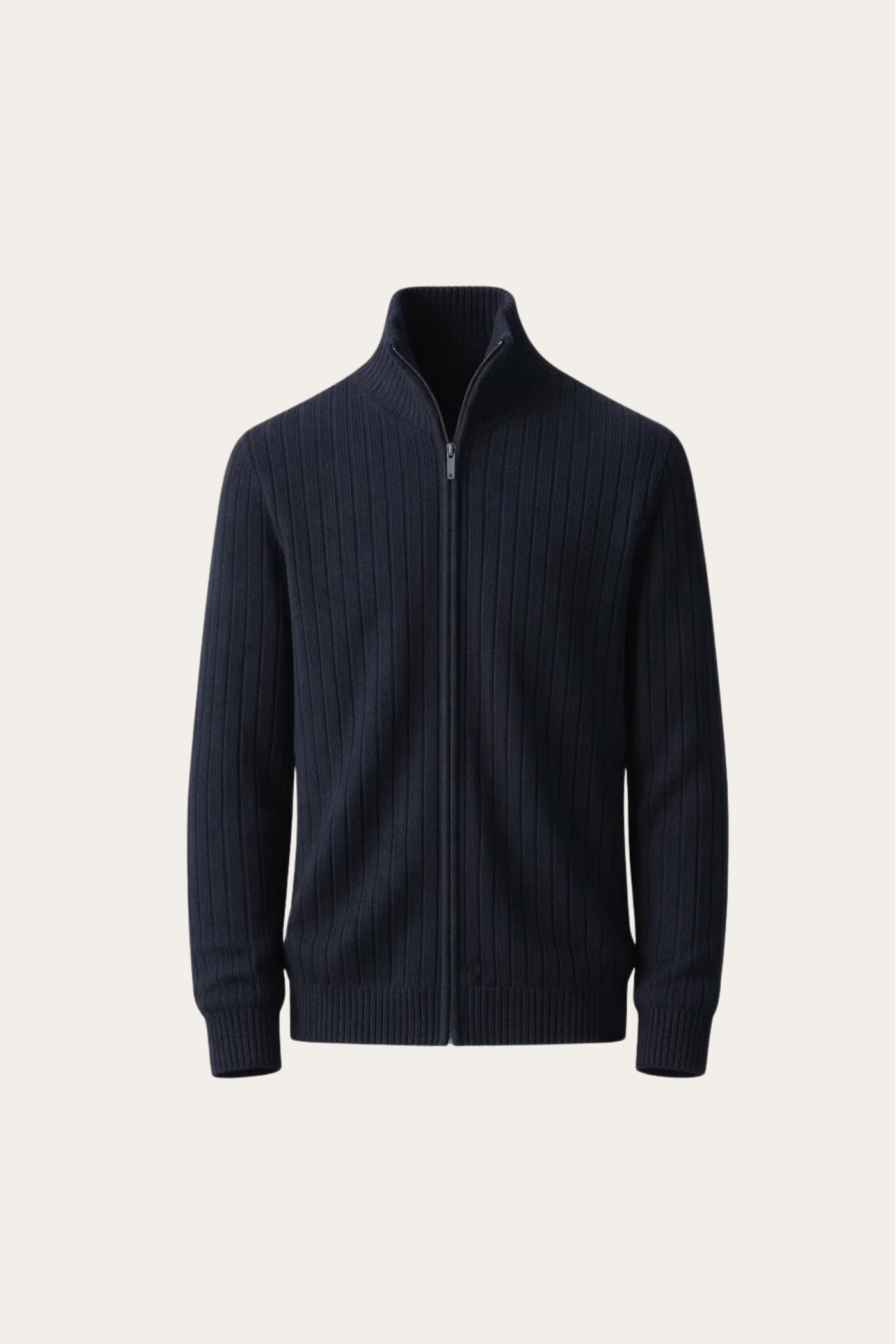Marco Merino Zip Cardigan Navy Blue