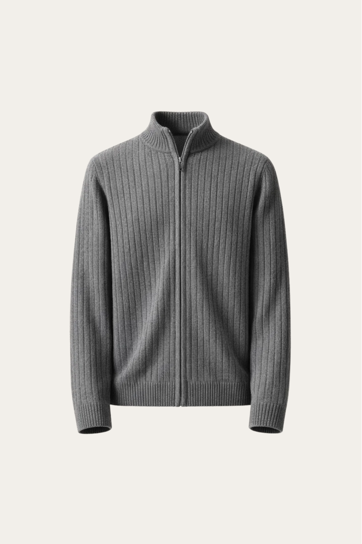 Marco Merino Zip Cardigan Grey