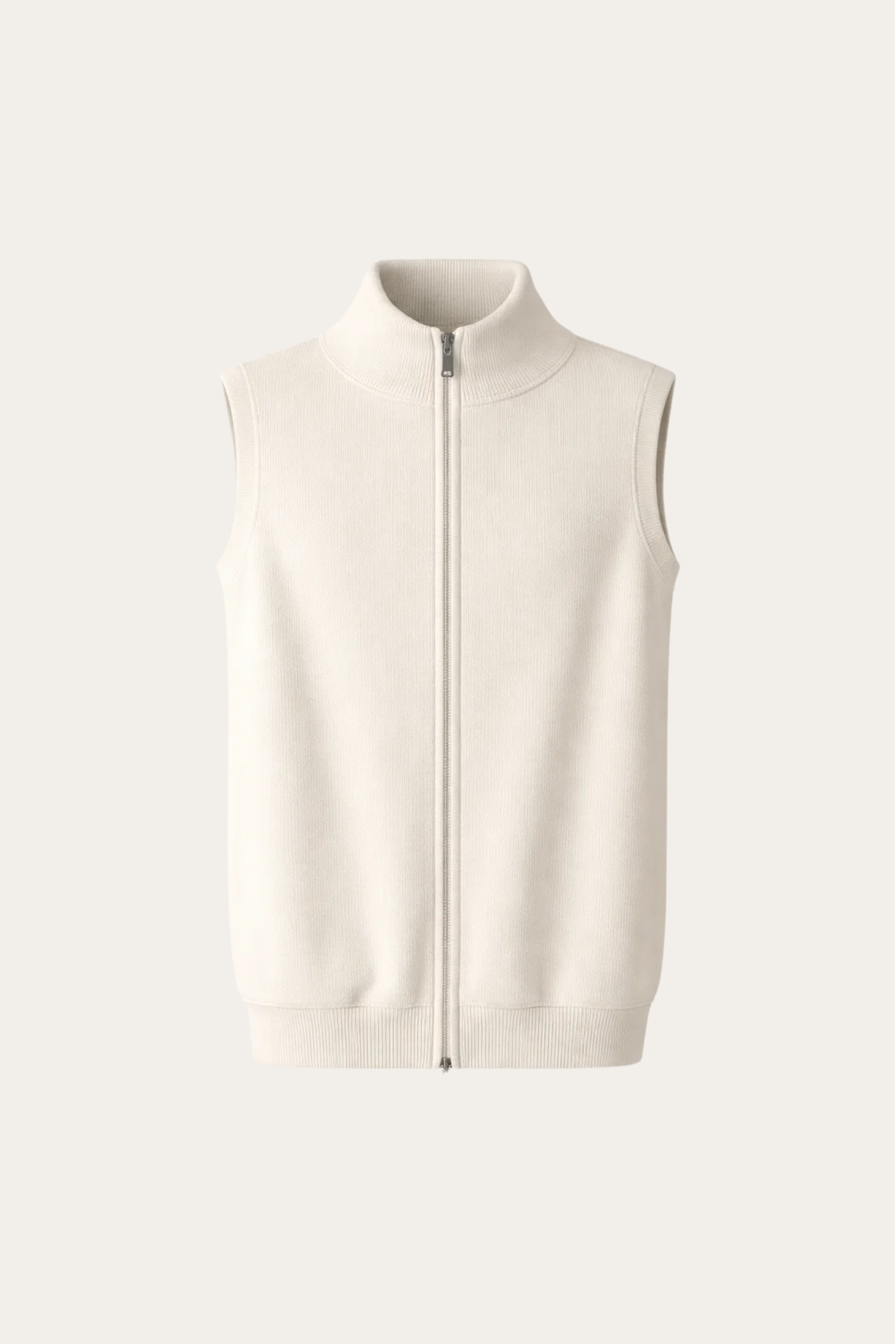 Alberto Merino Zip Vest Ivory