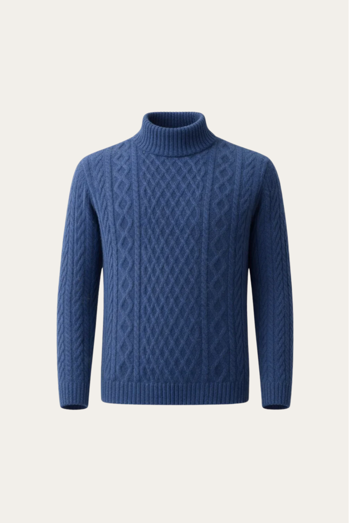 Giuseppe Merino Cable Turtleneck Navy Blue
