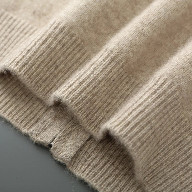 Lorenzi Cashmere Zip Knit Beige