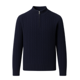 Lerano Cashmere Half-Zip Knit Navy