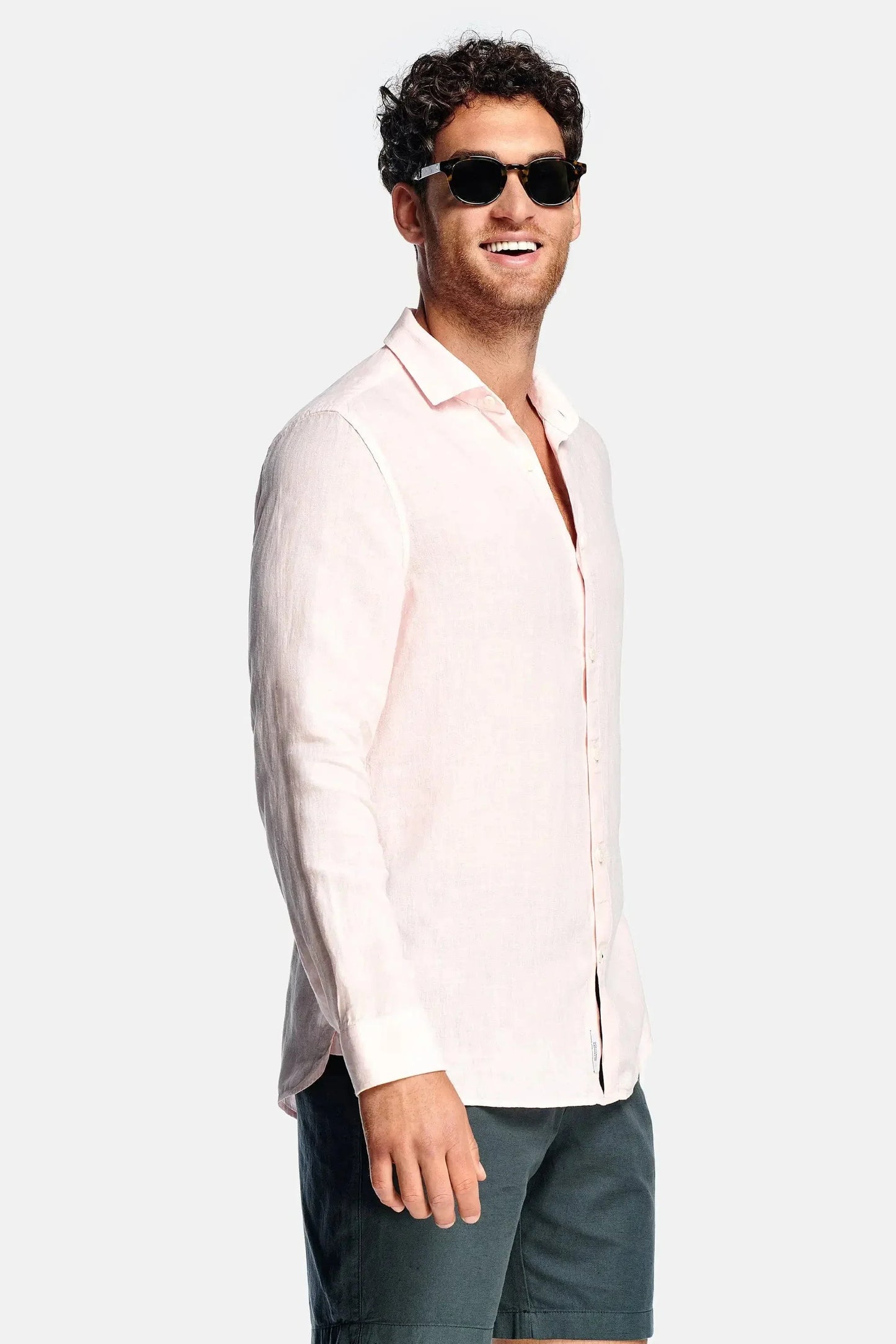 Linen Shirt Salmon